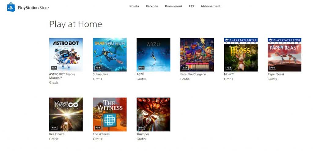 Sony Play at home: 9 giochi per PS4/PS5 scaricabili gratuitamente dallo Store PSN
