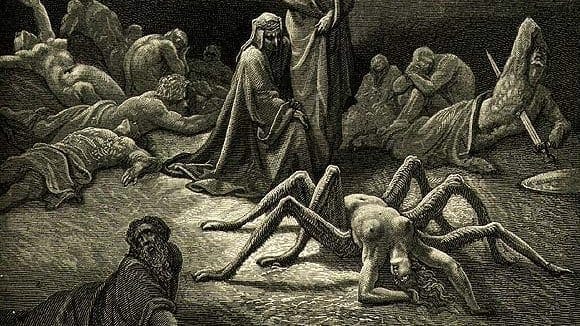 atena e il mito di aracne